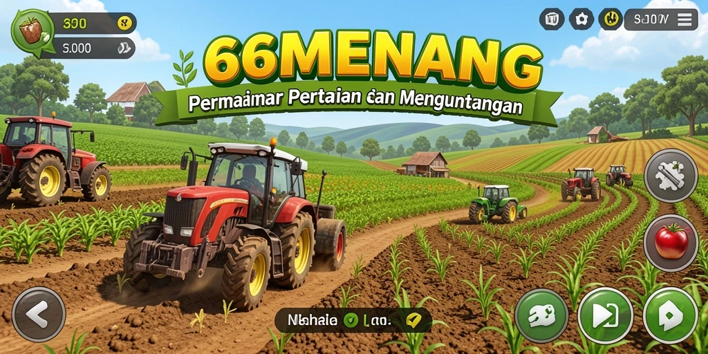 Tampilan gameplay seru di 66MENANG dengan pertanian produktif.