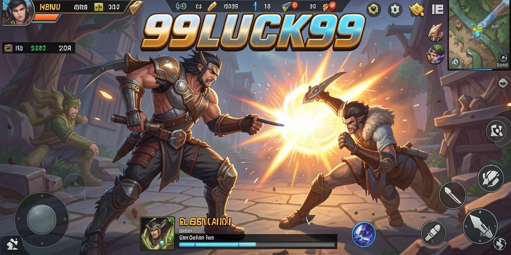 Screenshot gameplay dari 99LUCK99 menampilkan pertarungan seru dan aksi yang mendebarkan.