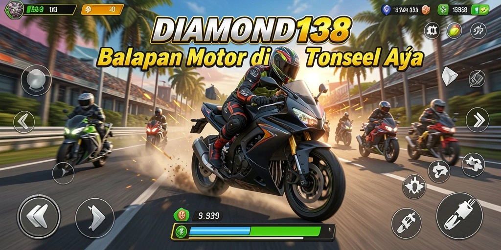 Tampilan gameplay balapan motor yang mendebarkan dan penuh aksi.