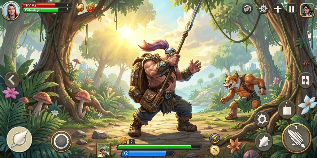 Tangkapan layar gameplay EVIP3 yang menampilkan petualangan epik.