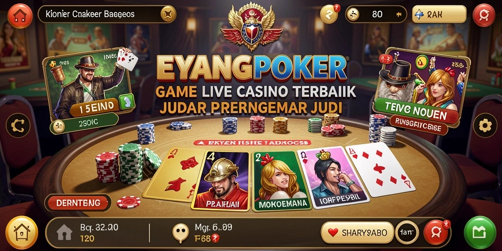 Tampilan gameplay menarik di EYANGPOKER Live Casino.