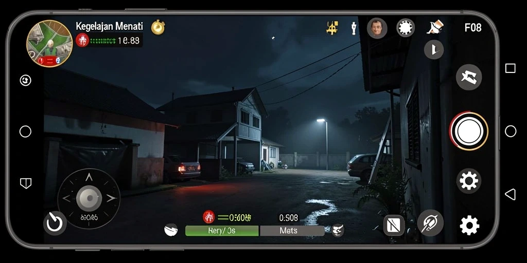 Screenshot gameplay menampilkan momen mencekam di F08.
