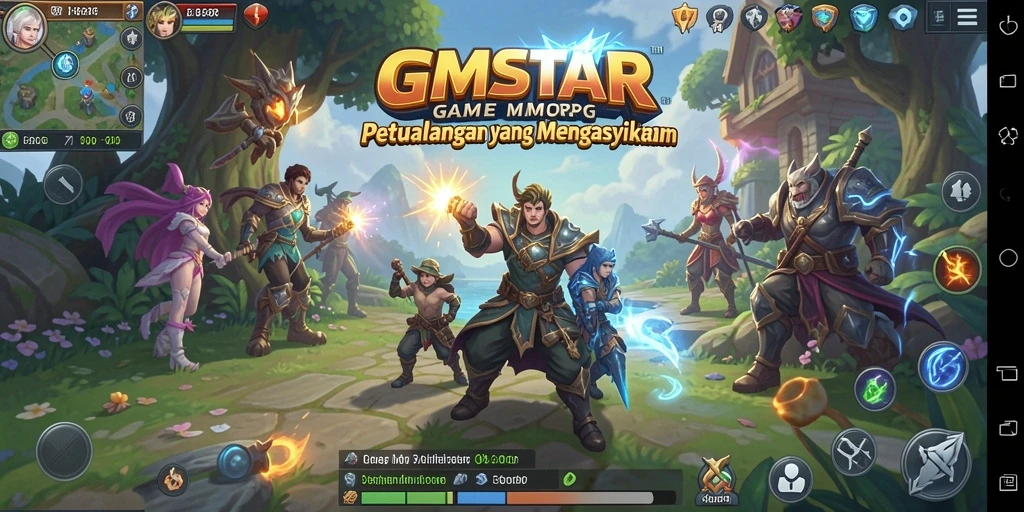 Screenshot gameplay GMSTAR yang menunjukkan aksi seru dalam dunia MMORPG.