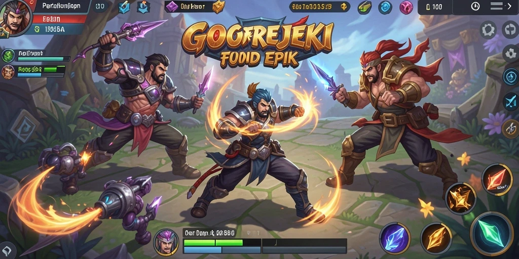 Gameplay seru GOGOREJEKI dengan pertempuran tim yang intens.