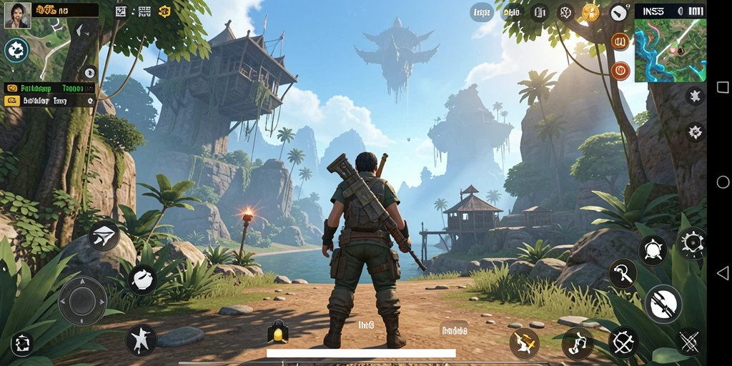 Tampilan gameplay INS55 yang menakjubkan di dunia terbuka.