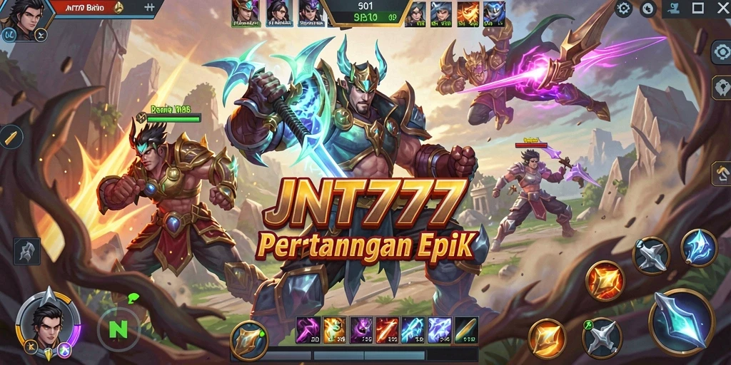 Tampilan gameplay JNT777 yang menegangkan dalam pertarungan tim.