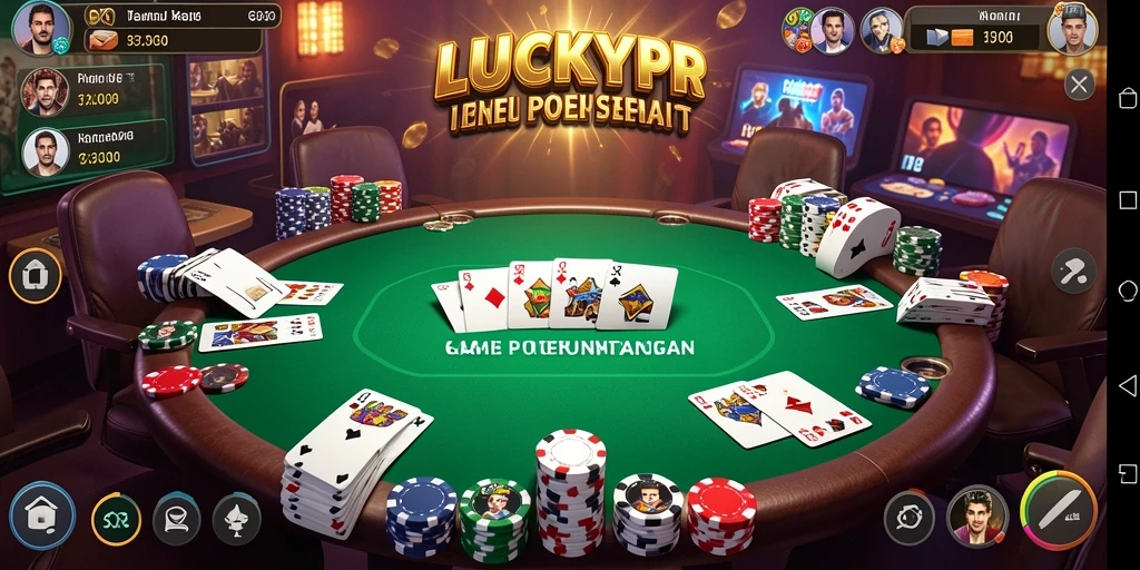 Tampilan gameplay Poker yang seru dan interaktif dalam LUCKYRP.