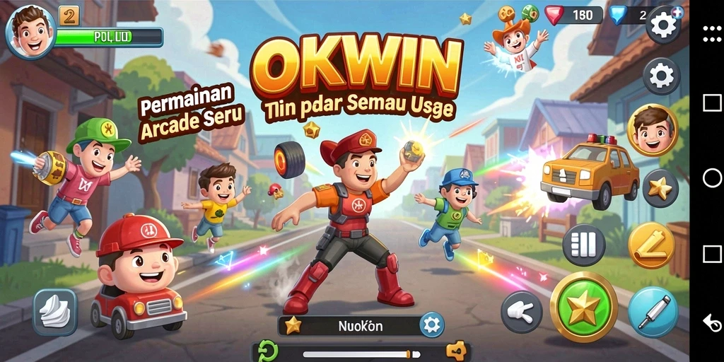 Tampilan gameplay OKWIN yang menarik dan penuh aksi.