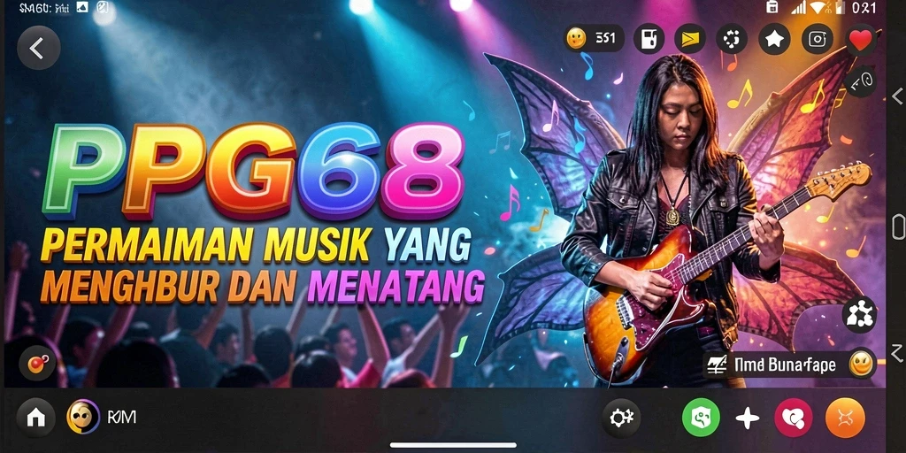 Screenshot PGG68 menampilkan gameplay seru dengan alat musik yang beragam.
