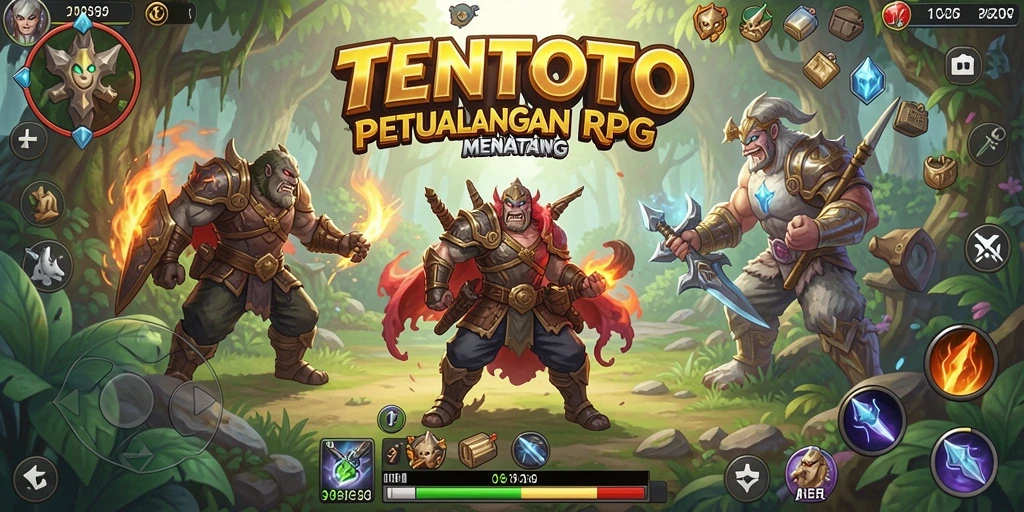 Tangkapan layar dari gameplay RPG TENTOTO yang menegangkan.