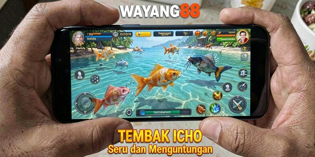 Screenshot gameplay WAYANG88 menampilkan aksi menembak ikan yang seru.