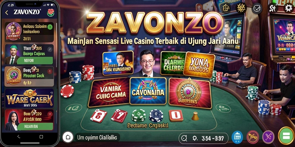 Tampilan permainan Live Casino yang mendebarkan dan interaktif di ZAVONZO.